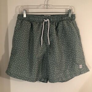 Allfenix Mens XL Swim Trunks Green / White Pocket